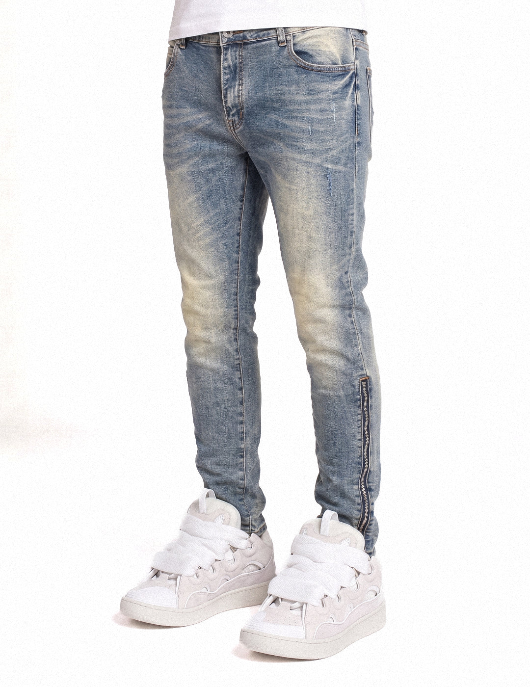 blugi skinny zip up purpi