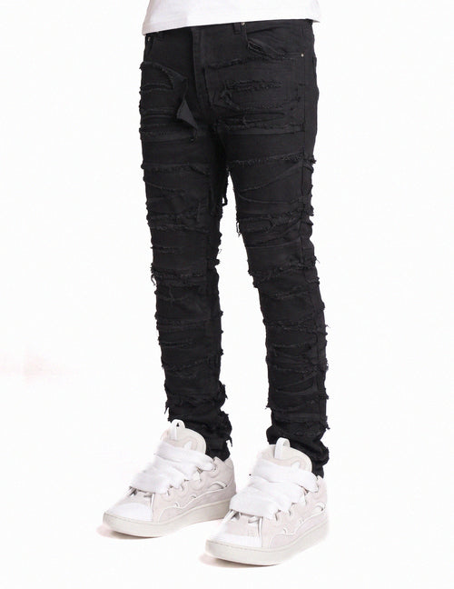 blugi skinny distressed purpi